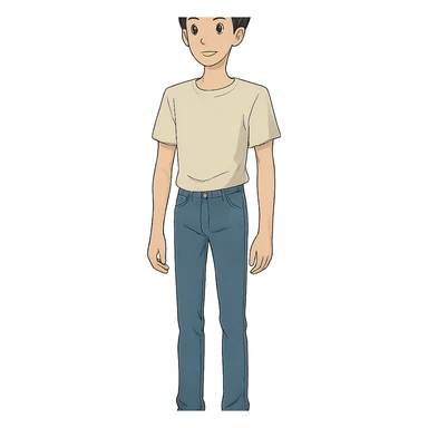 slim ectomorph male body type, standing sticker