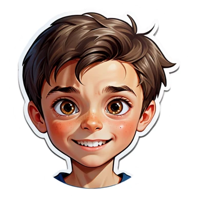 realistic portrait of a boy sticker