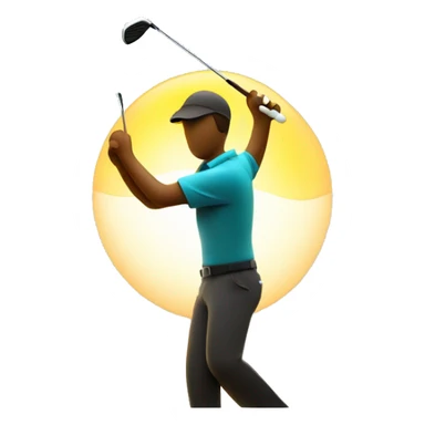 golfer with sun behind modern sticker