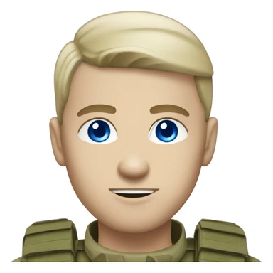 Military commando White skin blue eyes sticker