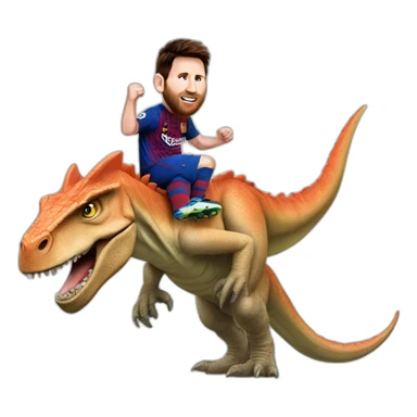 Messi sur un dinosaures sticker