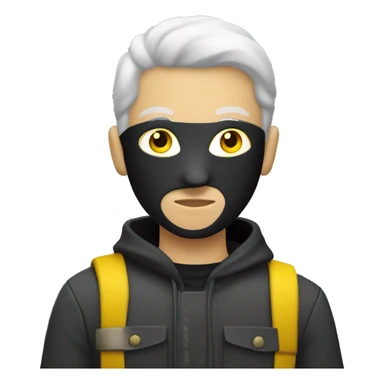 Robber with grey mask light skin yellow hair sticker