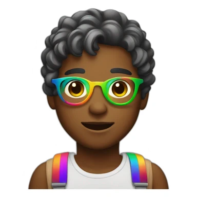 rainbow artist boy sticker