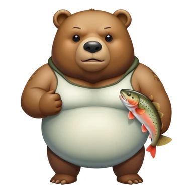 trota with bear arms and overweight human body sticker