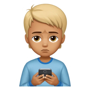 a PRETTY BRATZ boy using his phone and looking sad sticker
