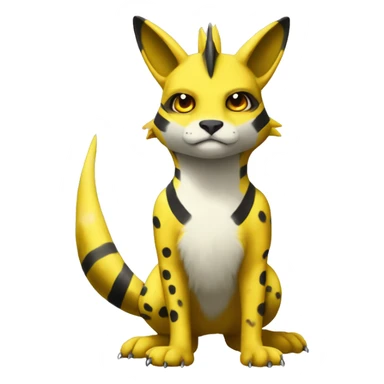 Lombax-Renamon full body with stripes and spots sticker