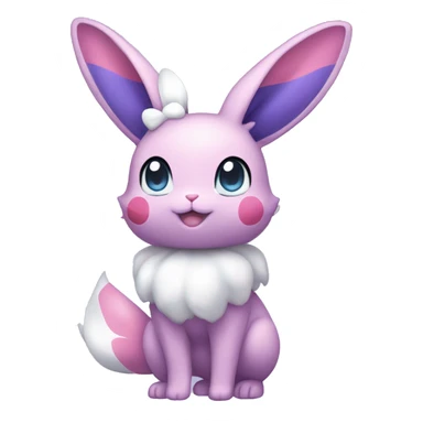 purple Kawaii Sylveon-Bunny-Pokémon full body sticker