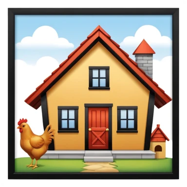 Chicken on house sticker
