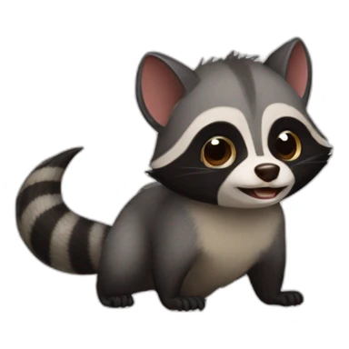 bat ferret raccoon sticker