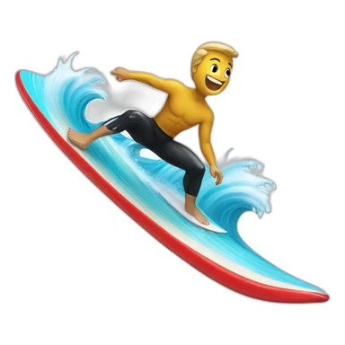 surfing on a wave sticker