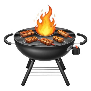 barbecue grill with fire sticker