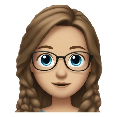 White girl, long brown hair, facial piercings, reading book, blue eyes sticker