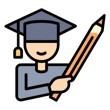 Teacher with graduation cap and pointer stick sticker