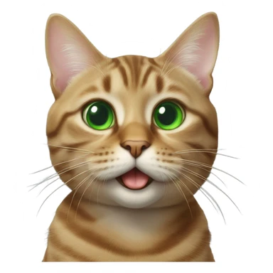 Tabby cat with green eyes blowing a kiss sticker