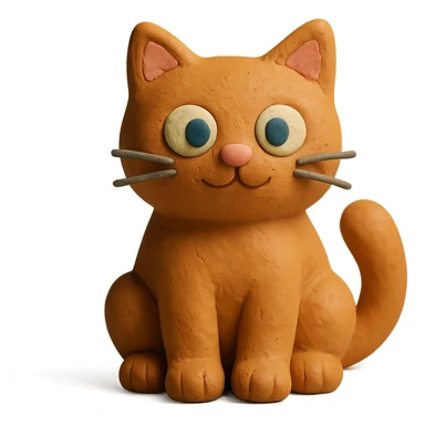 cute cat sitting in claymation style sticker