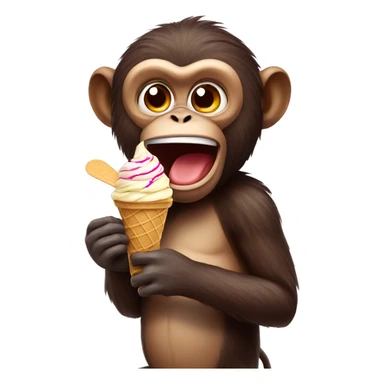 Monkey with ice cream  sticker