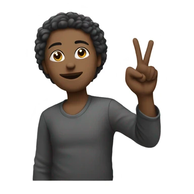 doing the peace signwith he hand sticker