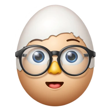Egg with eyeglasses sticker