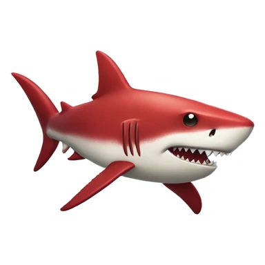 Red brutal badass shark sticker