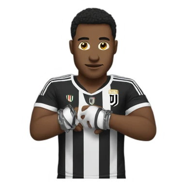 guy with juventus shirt whith handcuffs sticker