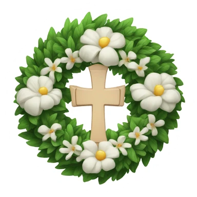 Funeral wreath with cross sticker