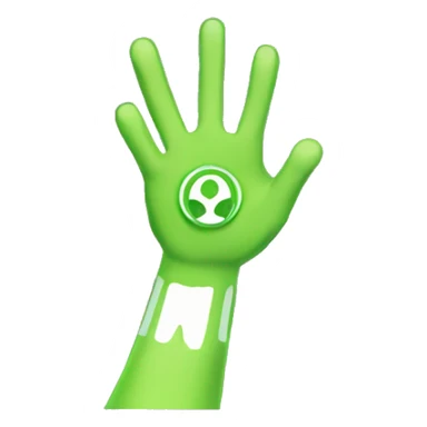 Omnitrix asain, explaining with hand, side looking sticker