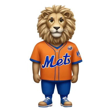 Lion with Mets jersey  sticker