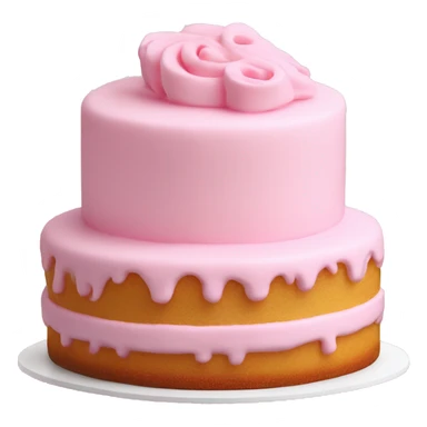 baby pink multitier cake with white frosting sticker