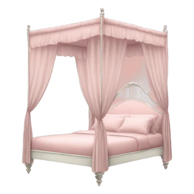 vintage pale pink fancy canopy bed sticker