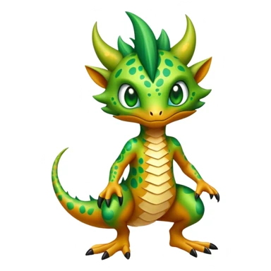 a colorful edgy vernid-fionbri-creature with splash patterns full body sticker