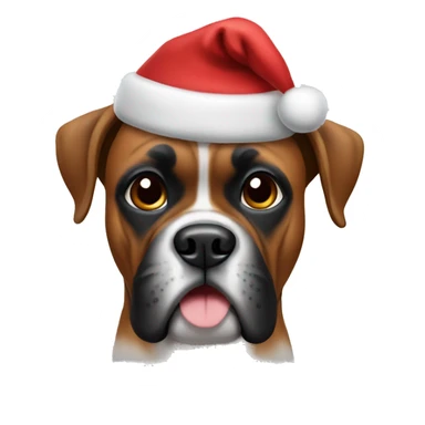 Christmas boxer dog sticker