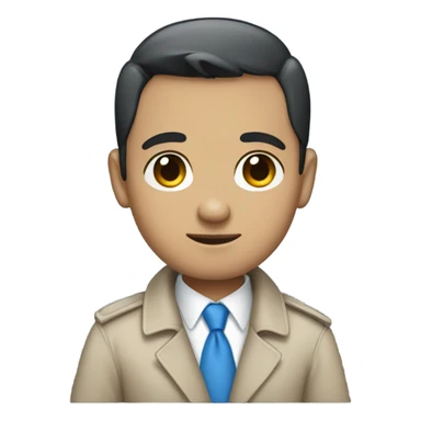 Angel that looks like a man with black short hair, a blue tie, a trenchcoat and blue eyes sticker
