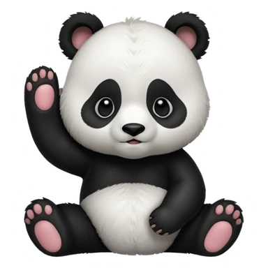 Panda cub slapping there four head sticker