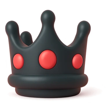 realistic black crown with red gems sticker