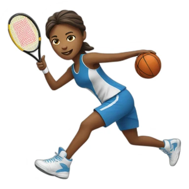 tennis player playing basketball sticker
