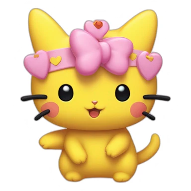 Hello kitty cœur pikatchu sticker