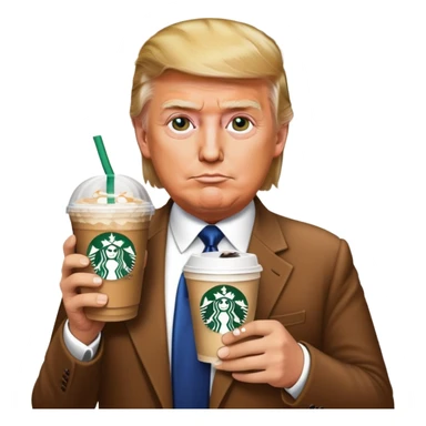 trump with stabucks drink sticker