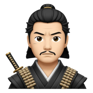 I want a black and white samurai. It is for an icon. sticker