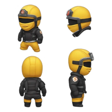 Bombero ninja kamikaze sticker