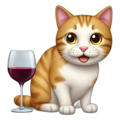 cat-with-glass-of-wine sticker
