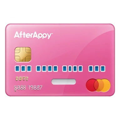 pink big afterpay word on a credit card sticker
