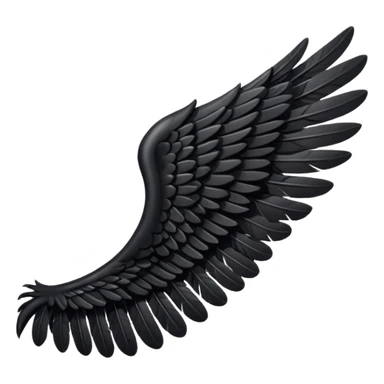 Left black angel wing sticker