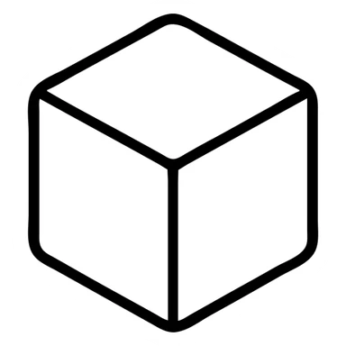 3D cube outlined icon with no fill sticker