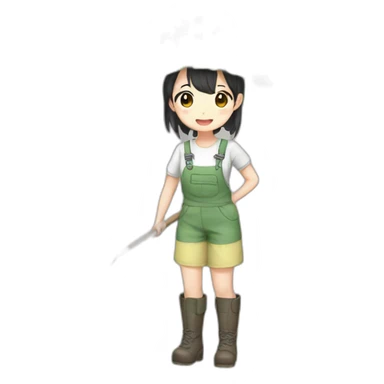 anime girl gardener Asian sticker