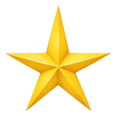 Four-pointed star, yellow, sticker