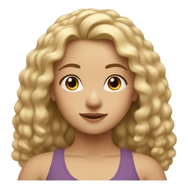 blonde, brown eyes, wavy hair girl yoga sticker