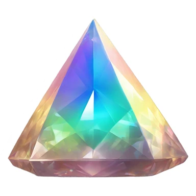 Pyramid-shaped 56-carat iridescent diamond crystal sticker