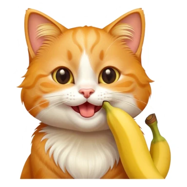 Happy cat eating banana sticker