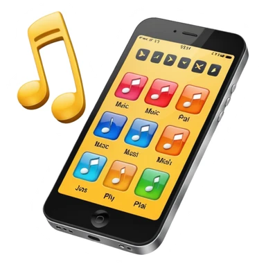 phone on a music play page sticker