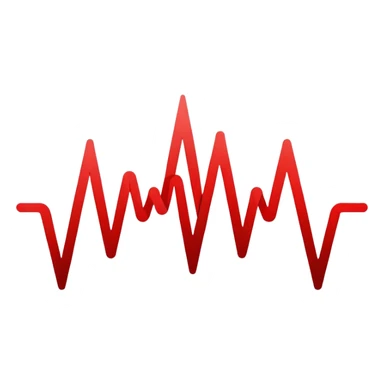 Eye-catching logo for MedSignal, red pulse cutting through geometric forms forming the letters ‘AI’, glowing red highlights with smooth, modern lines, clean white background, powerful and memorable for a tech-forward healthcare brand sticker